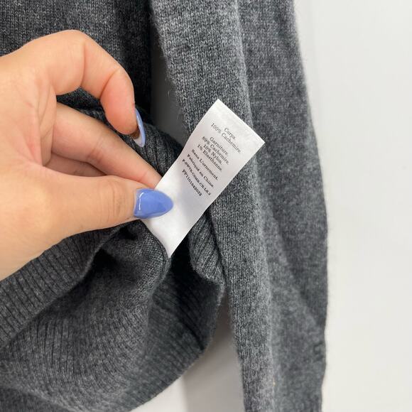 EVERLANE The Cashmere Crew Charcoal Heathered Long Sleeve Knit Size XXS NEW - Picture 4 of 5